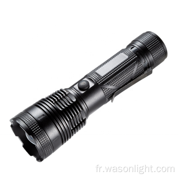 Wason Professional XHP90 High Power 2000 Lumens imperméable portable portable en aluminium Tactical Torches Tactical et lampes de poche Clip à ceinture